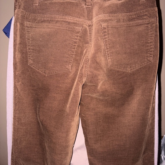 Corduroy Stylish Brown Straight Leg Trousers for Women by I.E. Relaxed - Picture 5 of 7